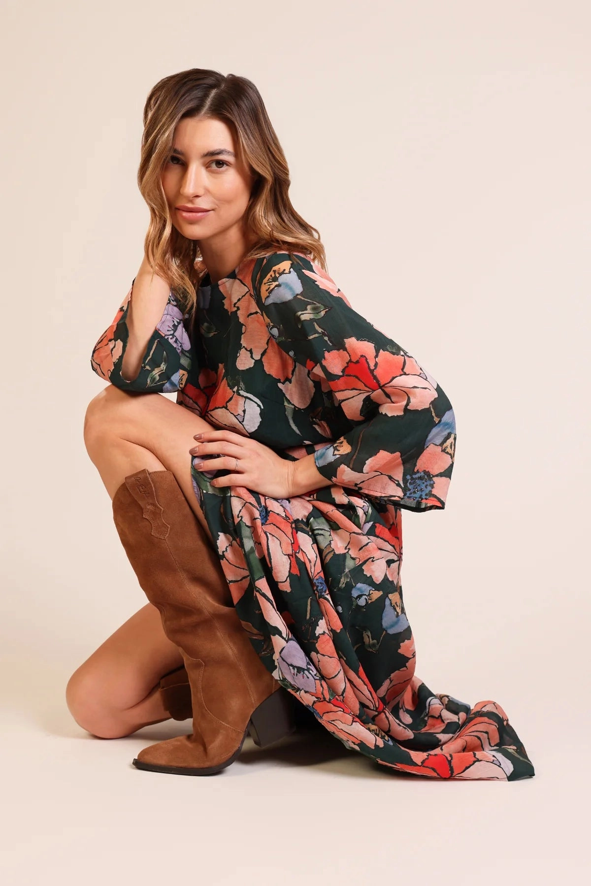 Country View Slow Motion Millie Dress in Green