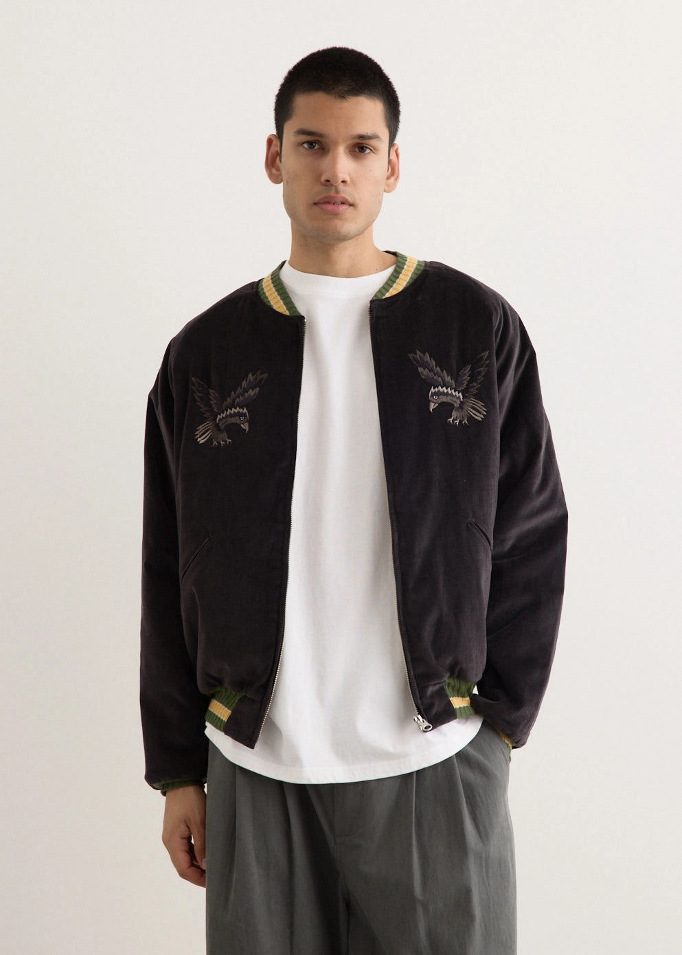 Velveteen Souvenir Jacket (Raven&Skull) Quick Release Fasteners