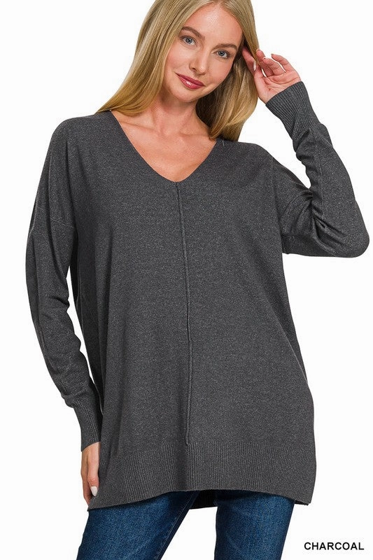 Cozy Layers Organic Cotton Venelope Viscose Front Seam Sweater S-XL