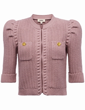 Multi Layer Insulation Sophisticated Comfort L'AGENCE Delilah Cropped Textured Cardigan