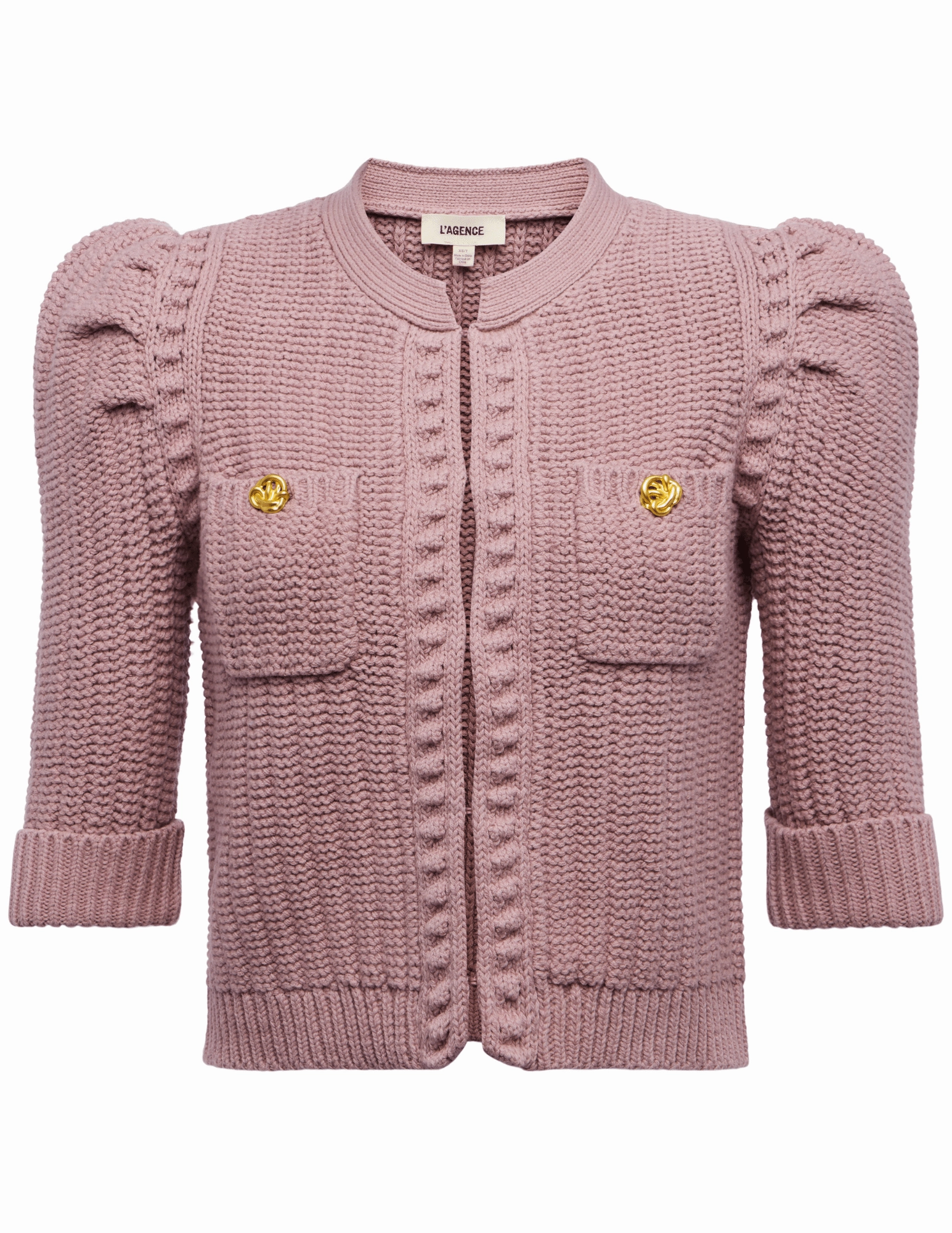Multi Layer Insulation Sophisticated Comfort L'AGENCE Delilah Cropped Textured Cardigan