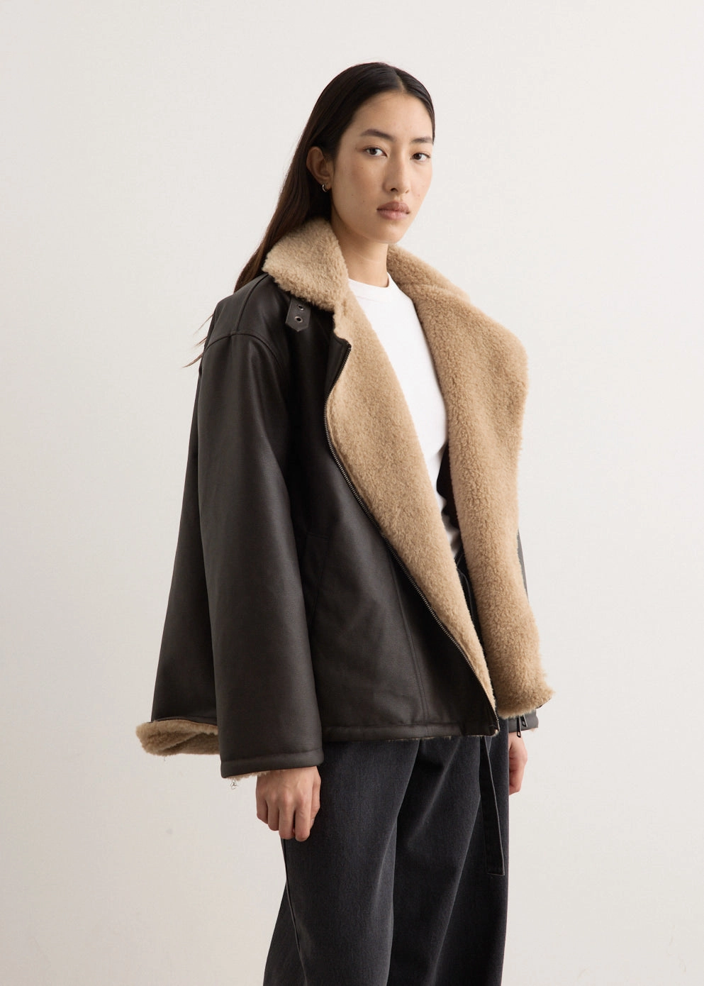 Spirit Faux Shearling Liner Jacket Abrasion Resistant Panels Temperature Regulating