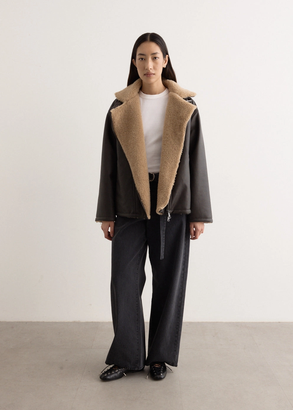 Spirit Faux Shearling Liner Jacket Zippered Pockets