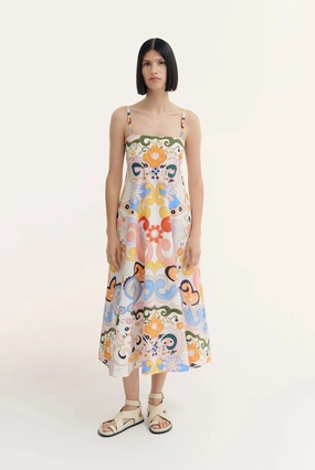 Veracruz Dress in Rambutan slim fit