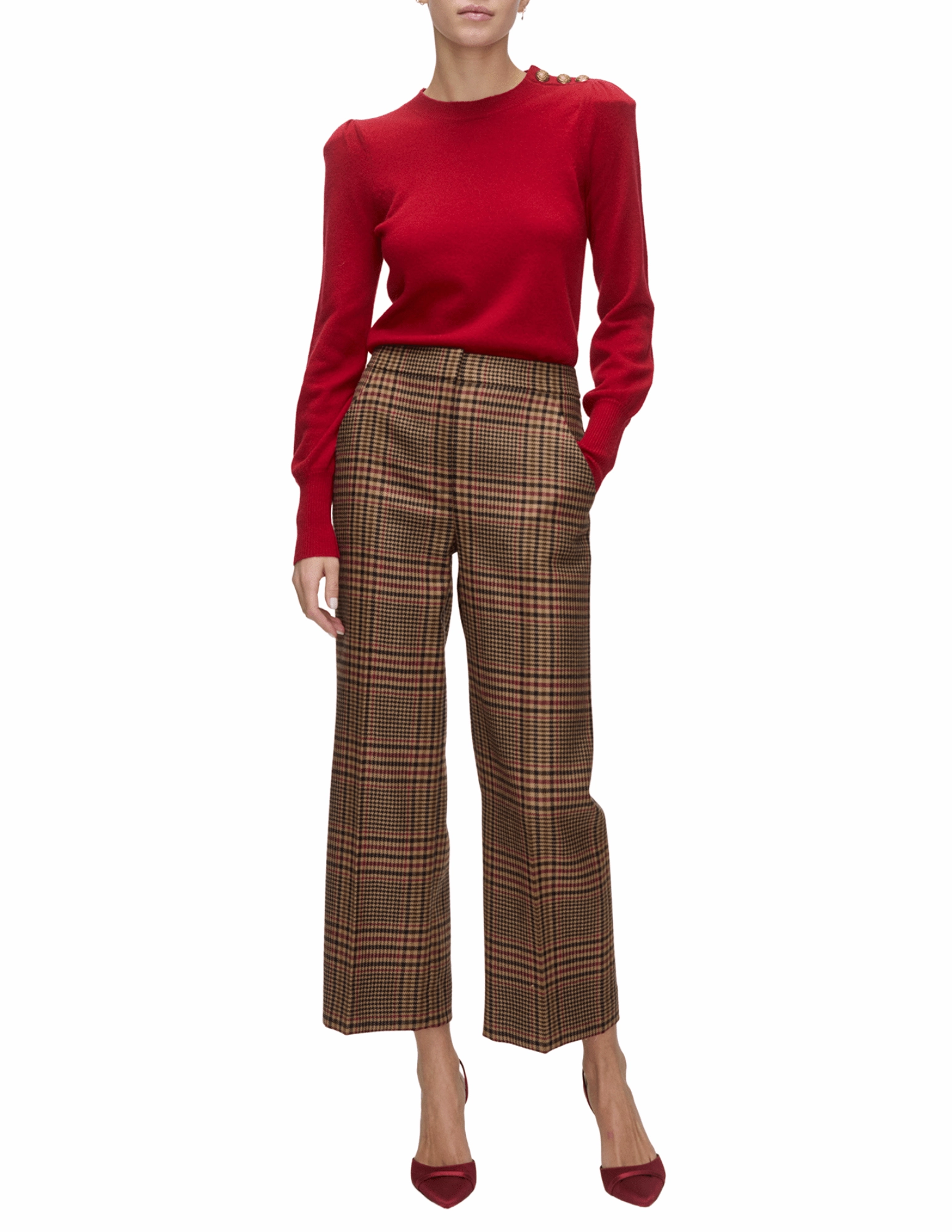 Warm design Luxury Knit Veronica Beard Nelia Button Cashmere Pullover