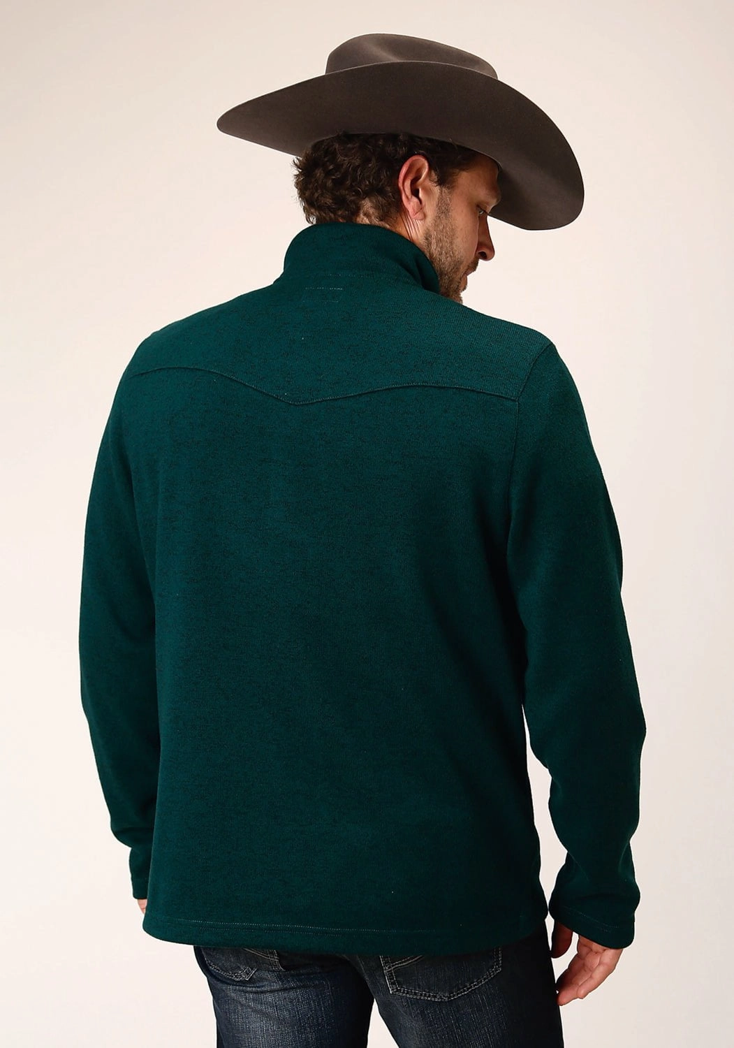 Stetson Mens Bonded Sweater Knit Green 100% Polyester Pullover Sports Ready