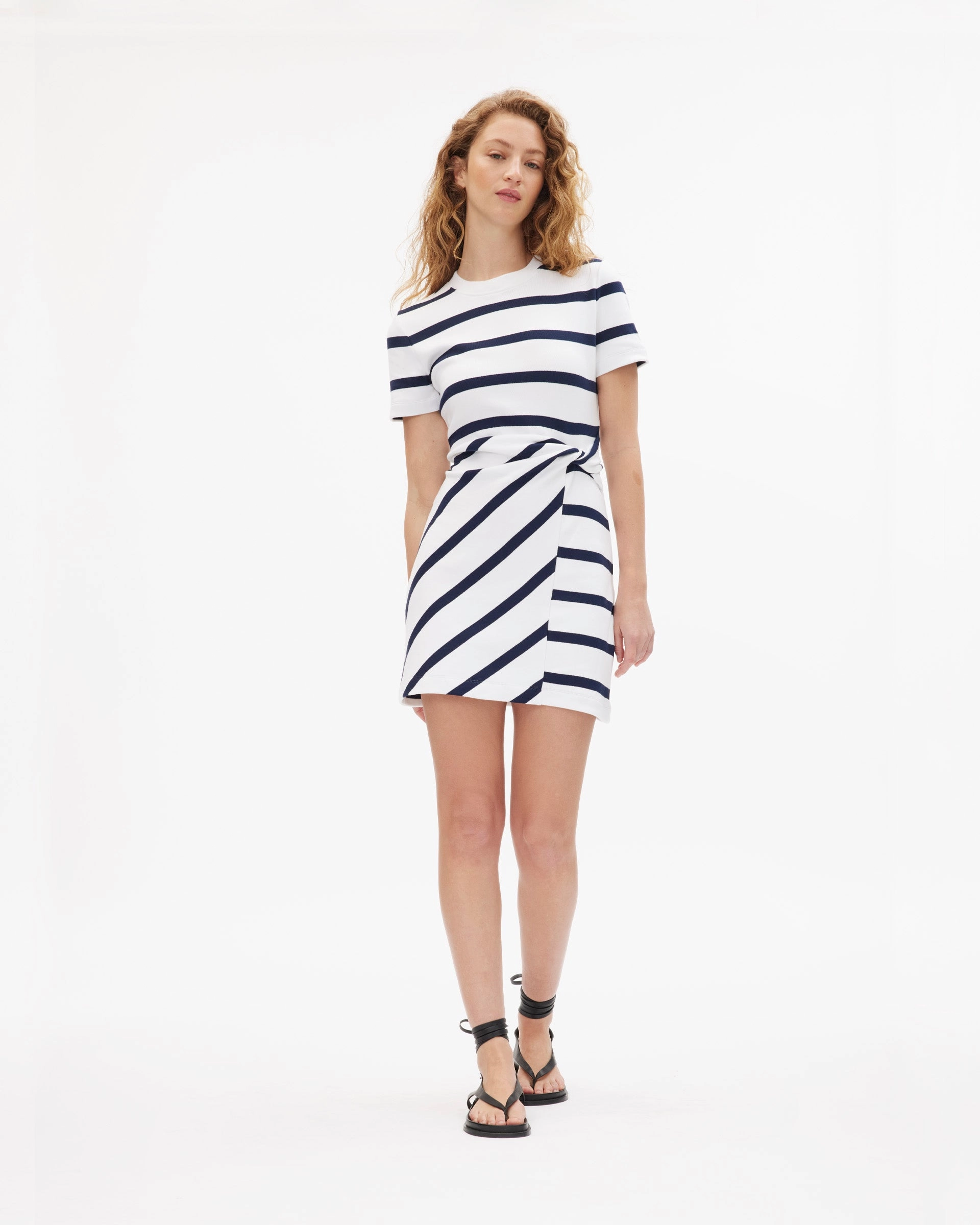 Short Striped Cody Dress Feminine midi gown Dress-Up Style