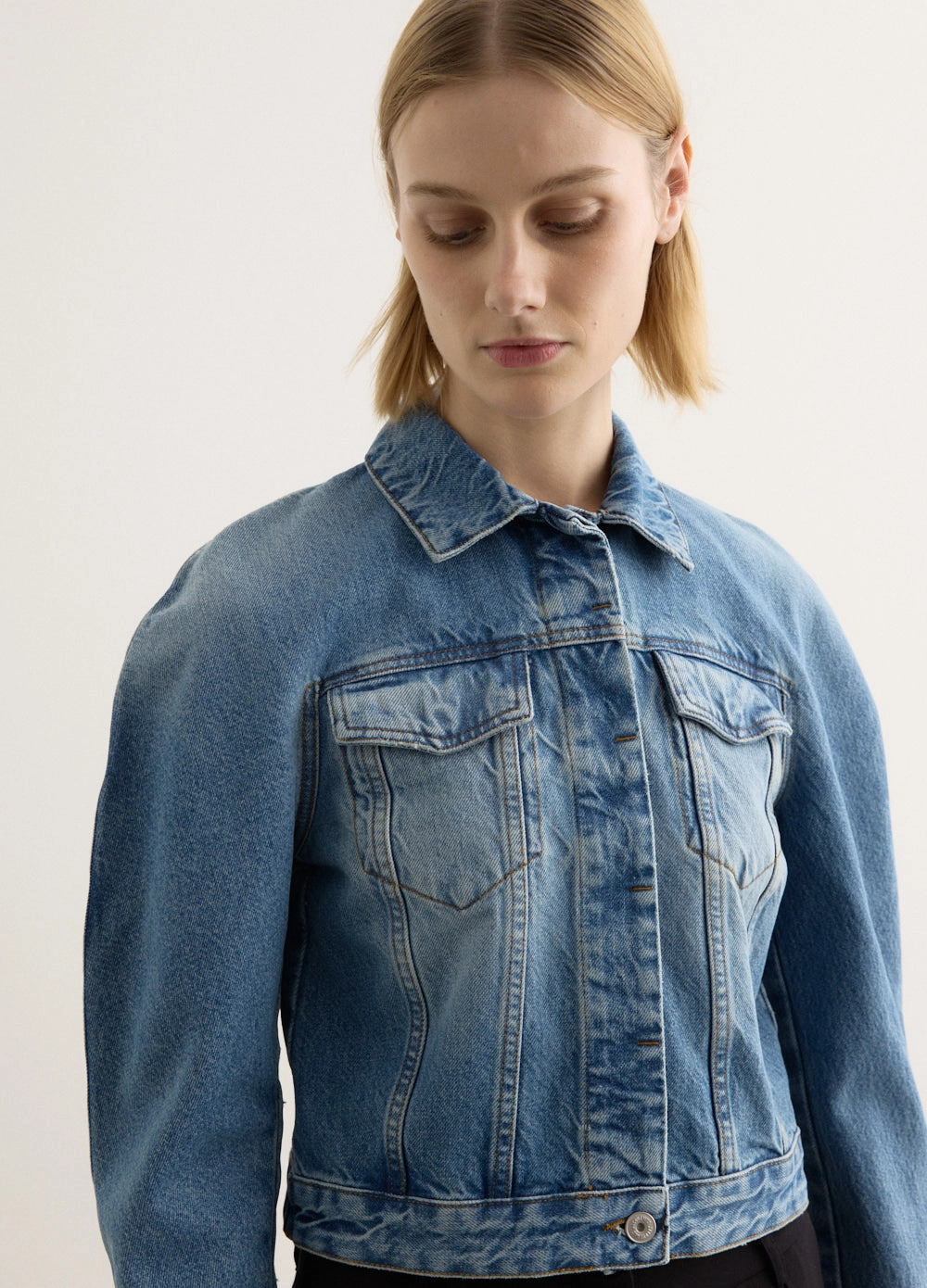 Hidden Zipper La Veste De-Nimes Ovalo