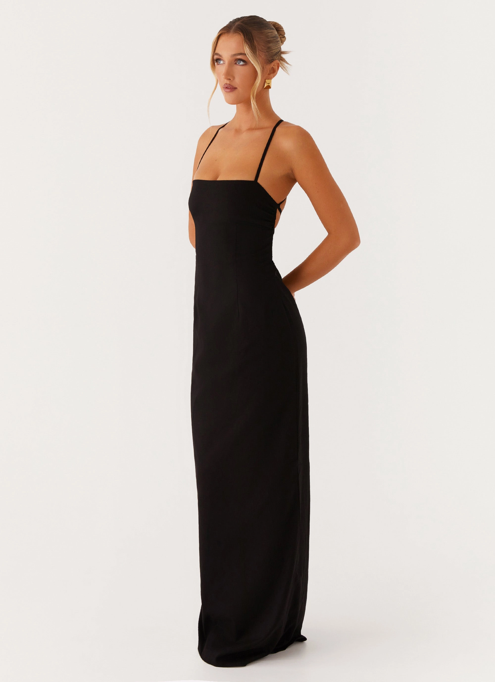 Peace Glow Cora Backless Maxi Dress - Black