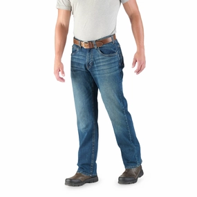 Artist Vibe Weekend Warrior Gym Ready Berne Mens Dark Wash Cotton Blend Highland Flex Bootcut Jeans