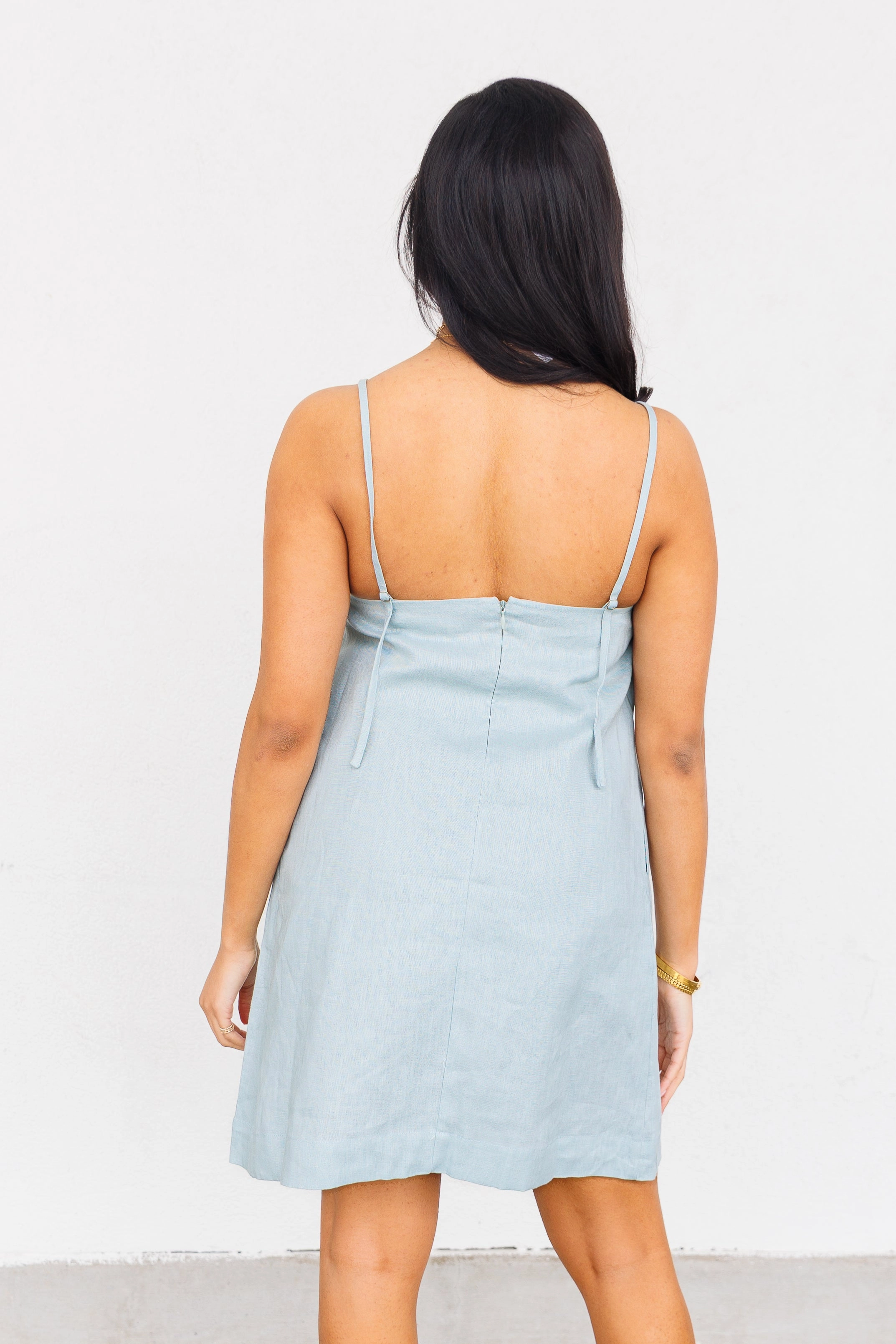 Delicate Touch ANDIE LINEN MINI DRESS