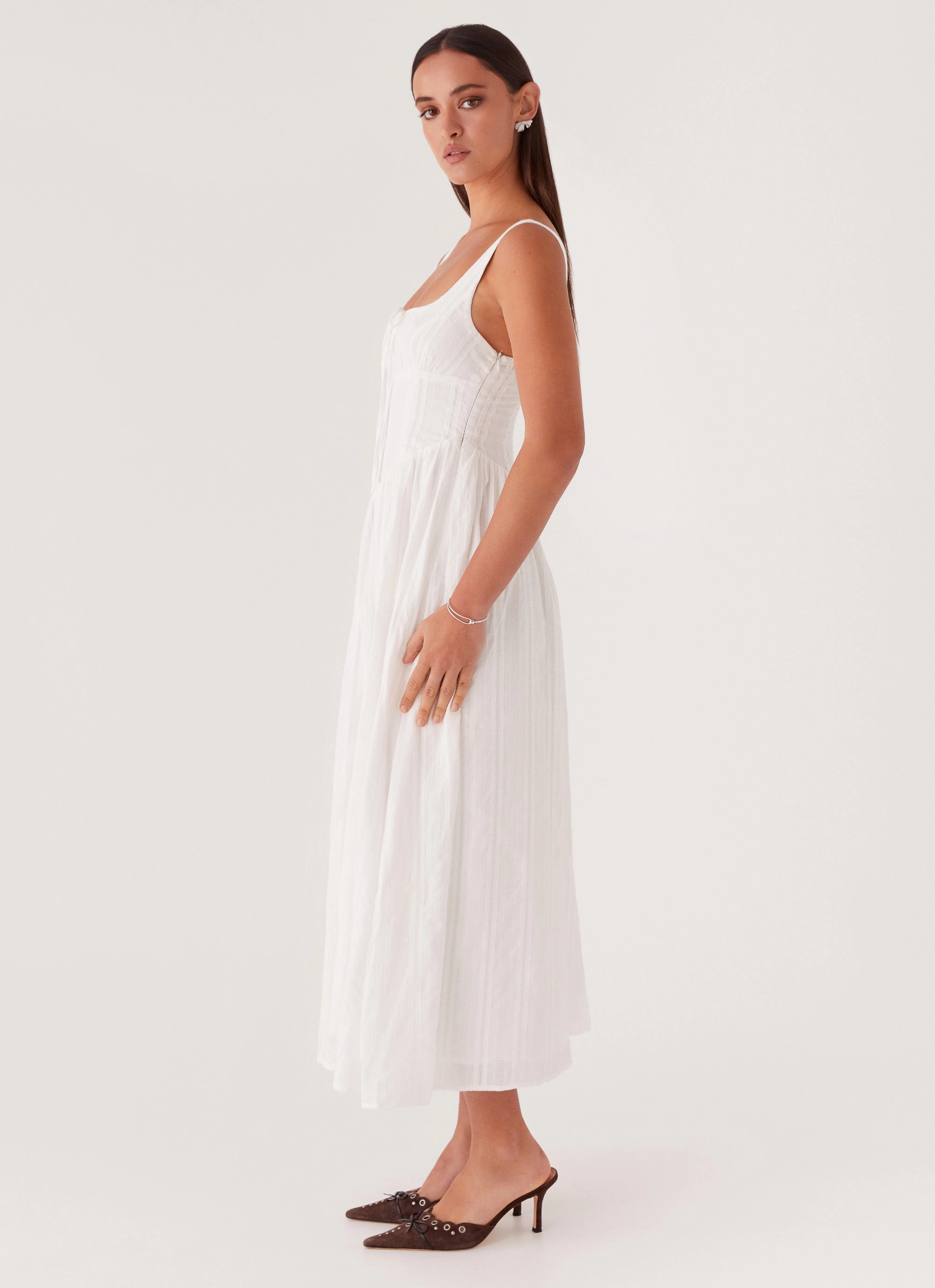 Pascuelle Midi Dress - White Layer Safe