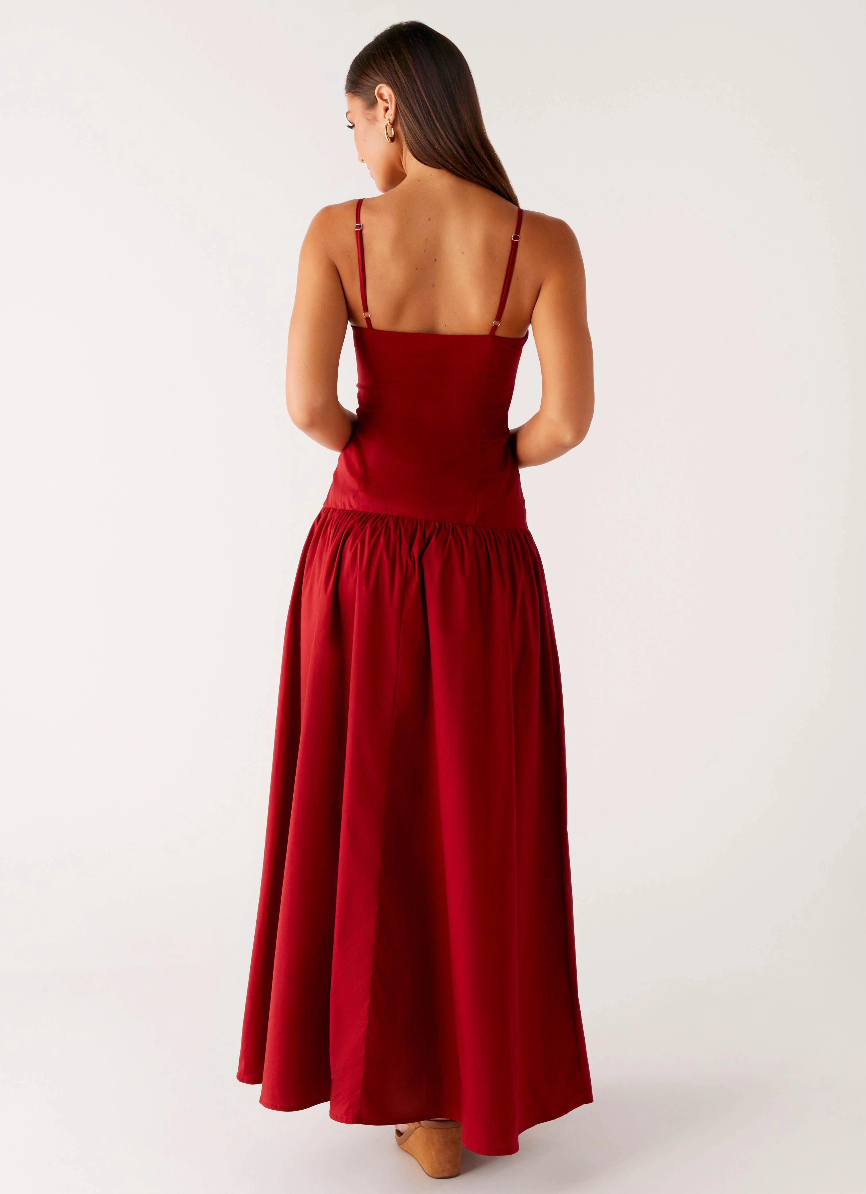 Vince Cami Maxi Dress - Deep Red Elegant Wear
