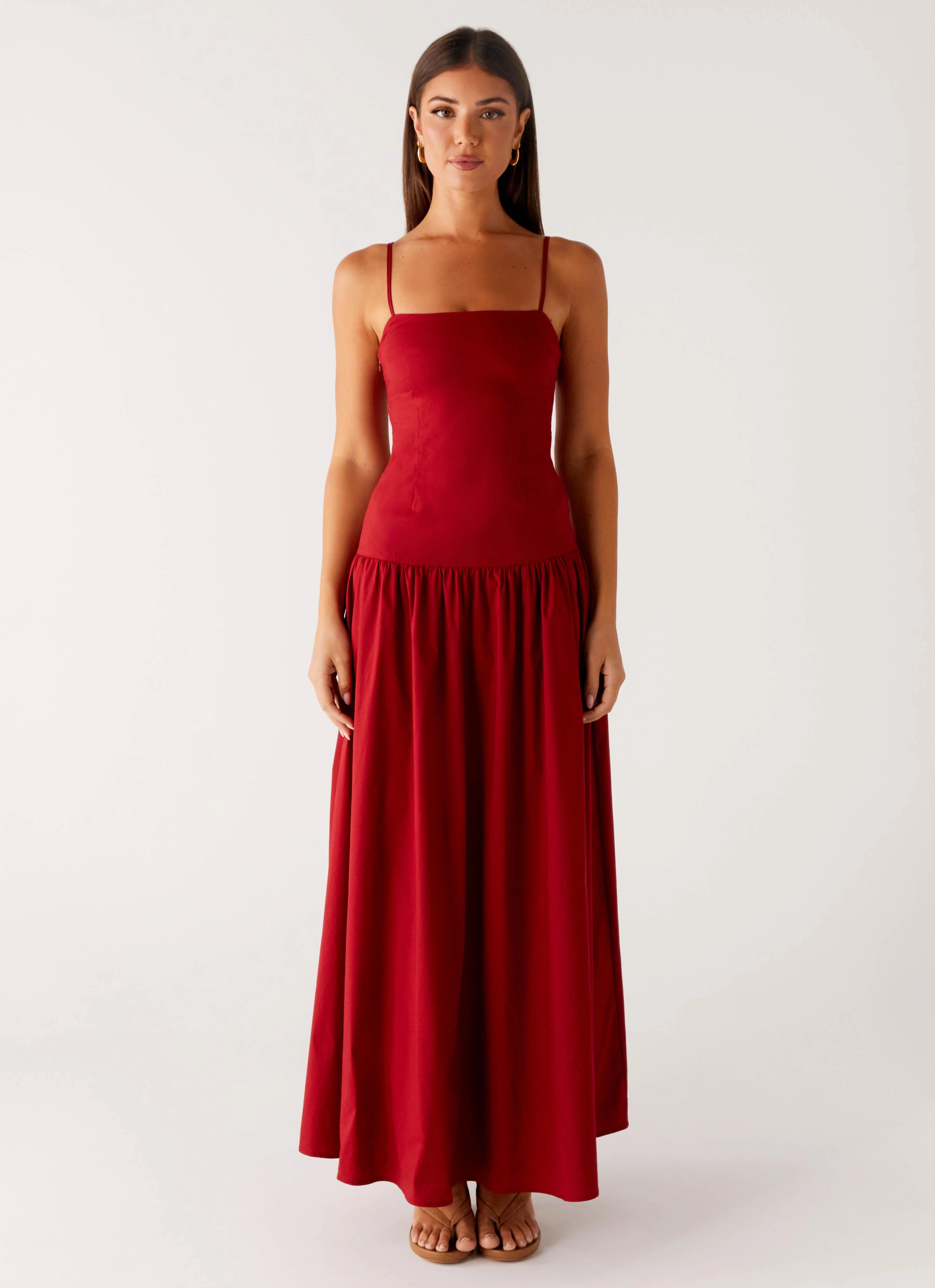 Matte-finish Vince Cami Maxi Dress - Deep Red