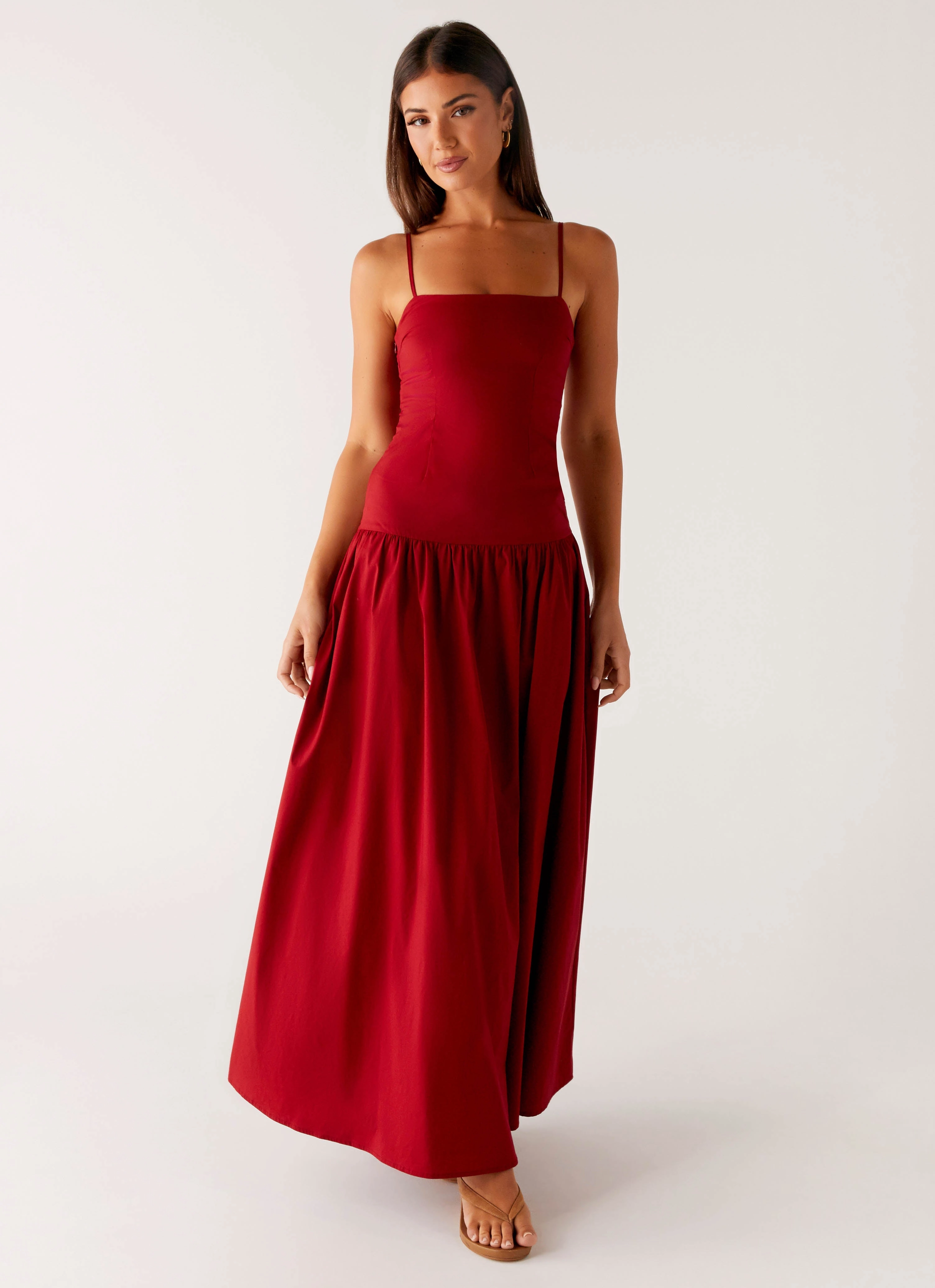Vince Cami Maxi Dress - Deep Red Effortless Look