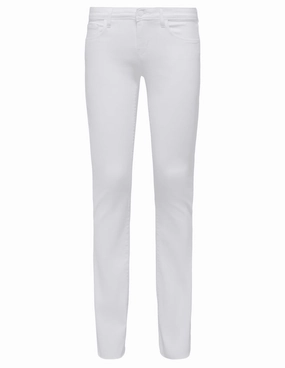 LAGENCE Sneeki Low Rise Straight Leg Jeans in Blanc Unisex Fit
