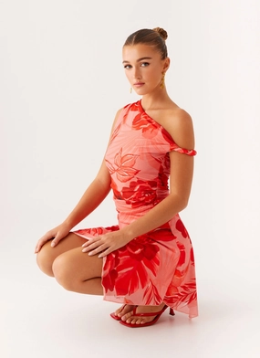 Wade Mini Dress - Sicily Sunsets Print Eye Appeal Charming Design