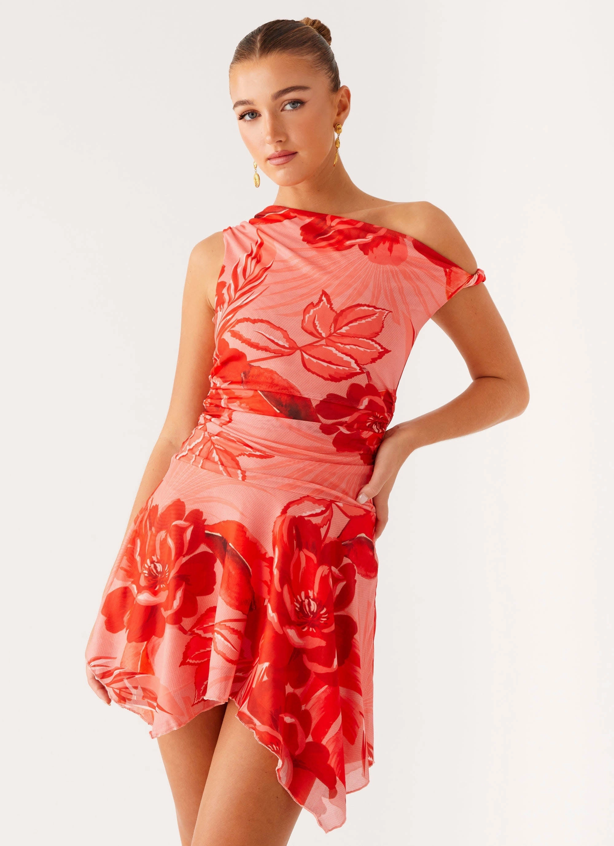 Casual and Stylish Wade Mini Dress - Sicily Sunsets Print