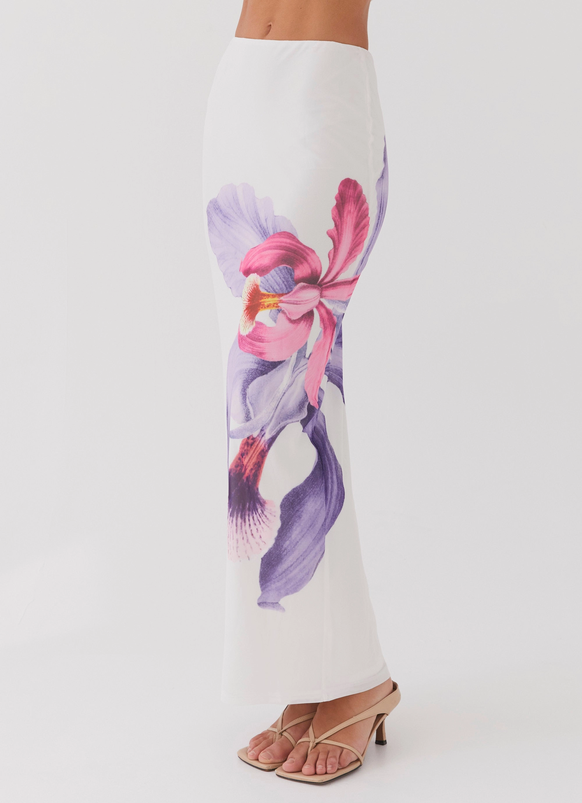 light feel Waiting For Dawn Mesh Maxi Skirt - White