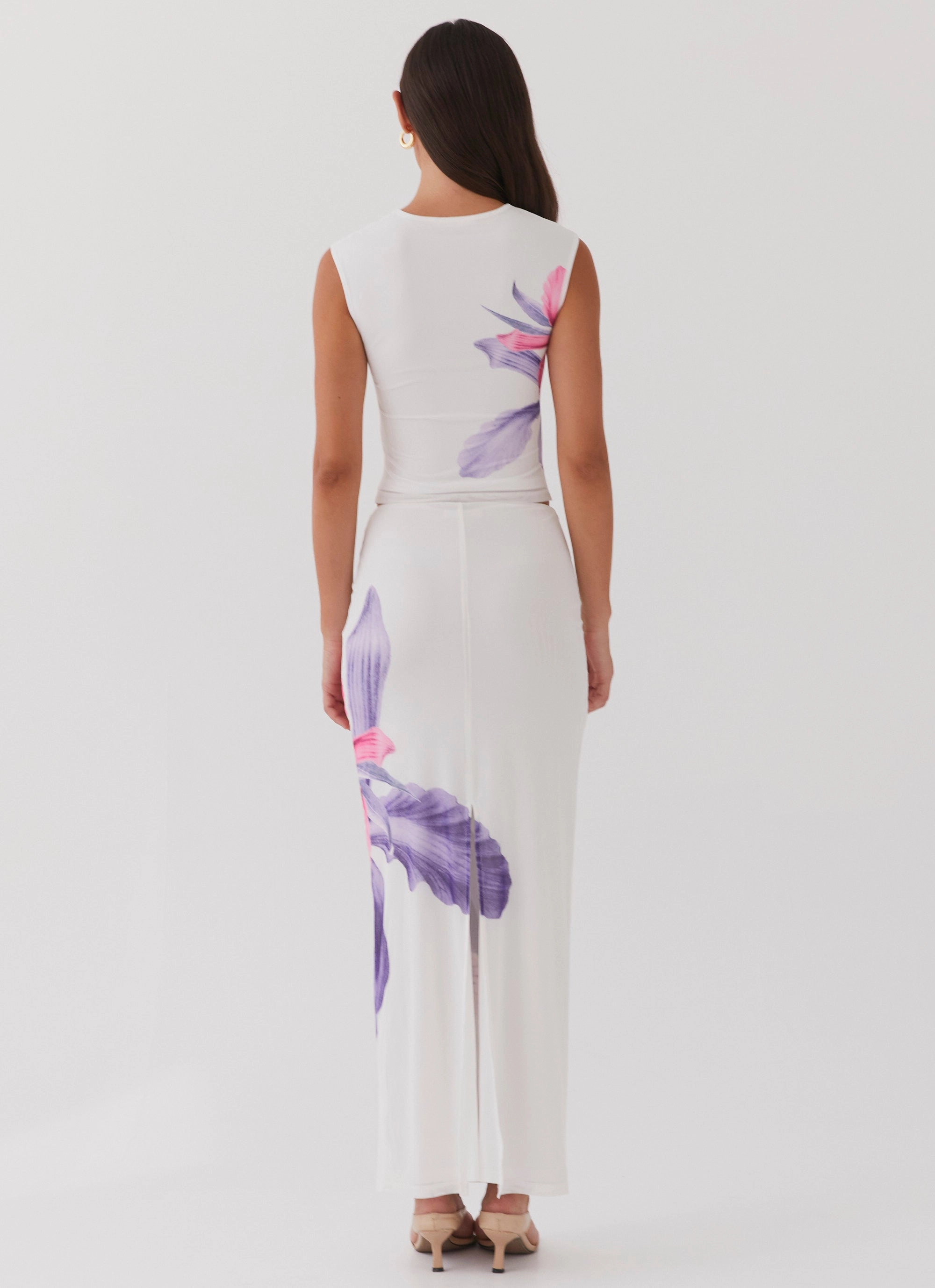 Waiting For Dawn Mesh Maxi Skirt - White Outfit Moodset Family Celebration