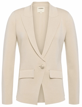 L'Agence Chamberlain Knit Blazer Layering Fashion Snuggle Wear