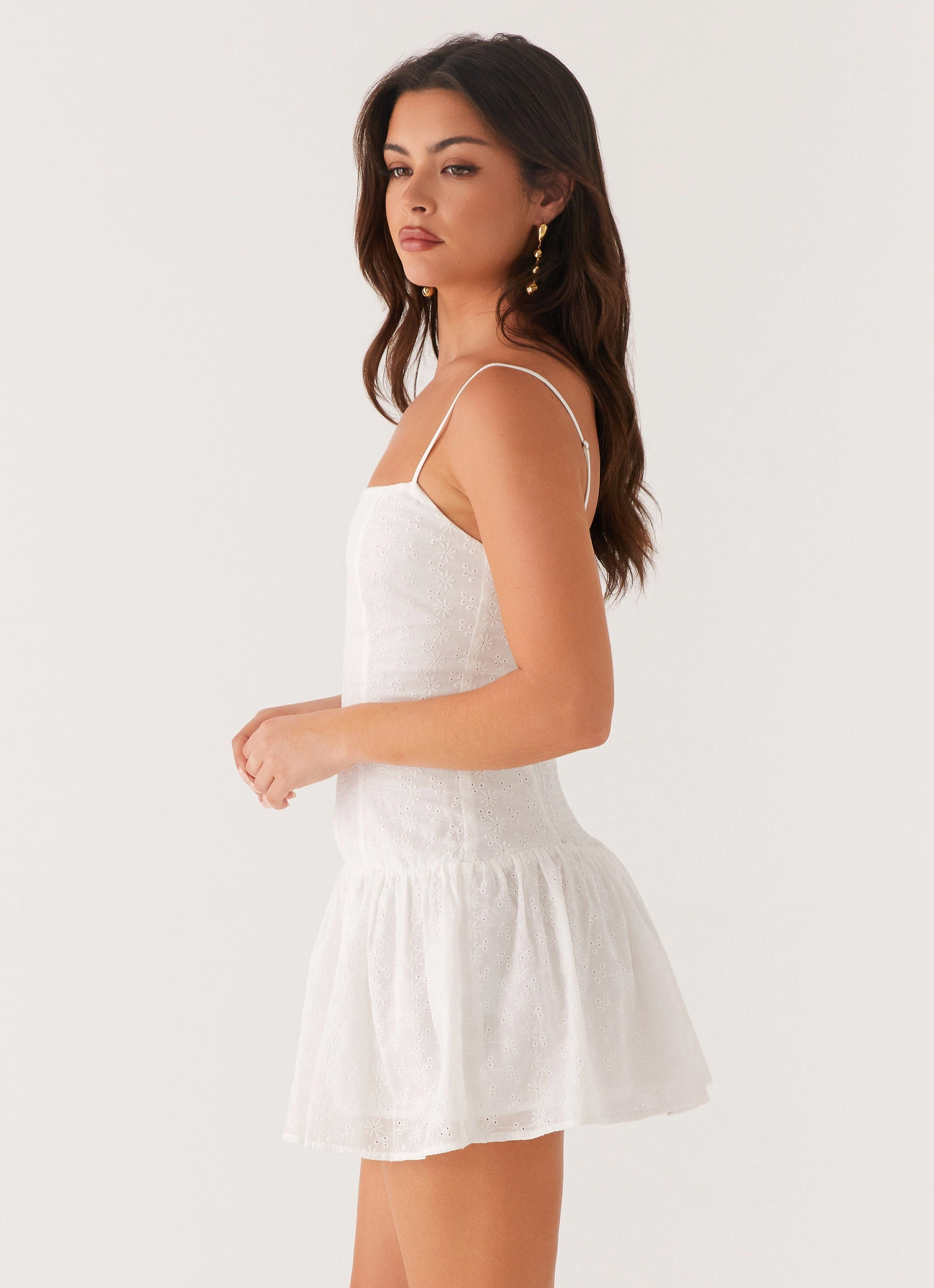 Palm Springs Mini Dress - White Light Attitude Balanced Lines