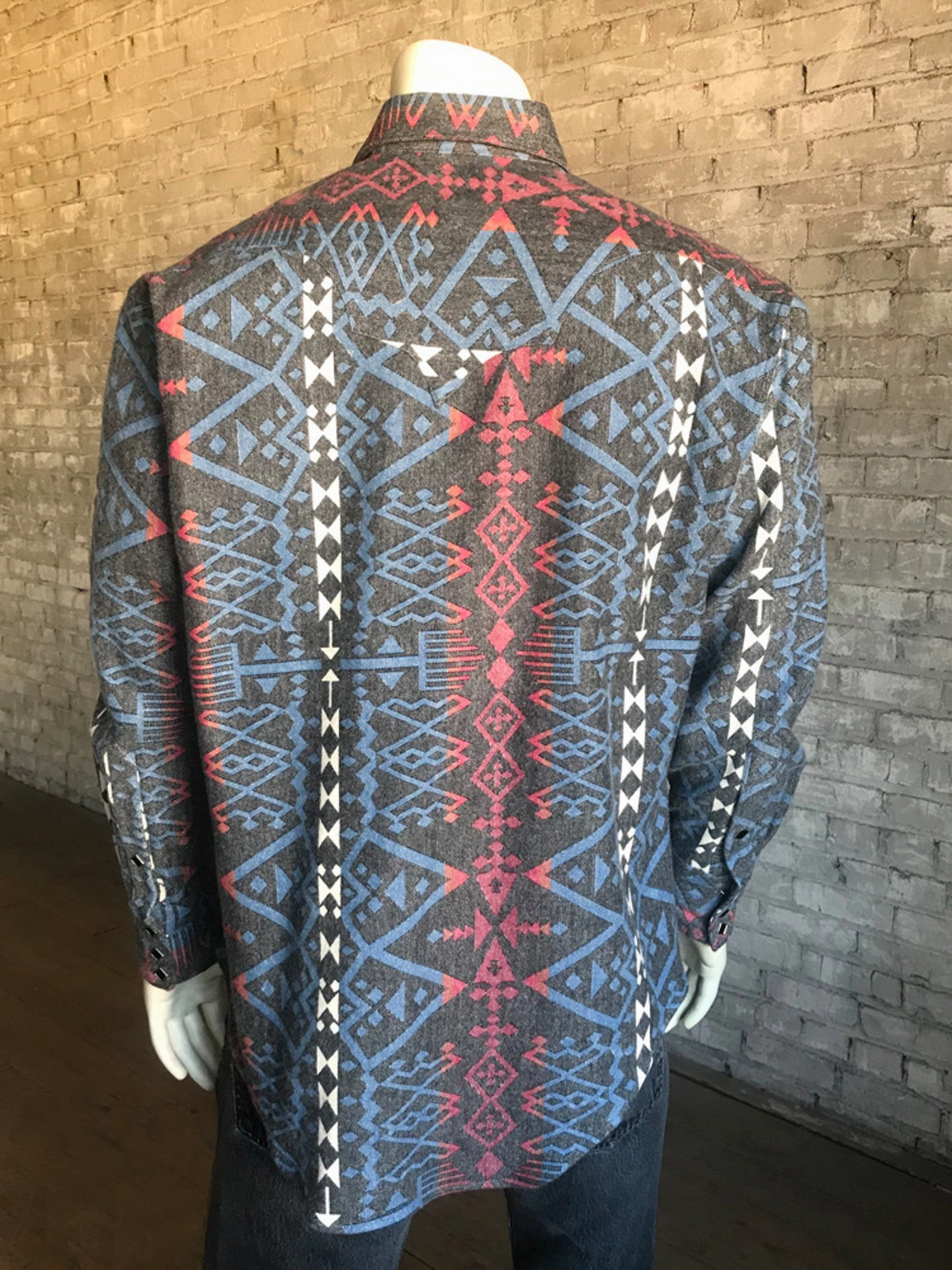 Rockmount Mens Black/Red 100% Cotton Jacquard Flannel Western L/S Shirt holiday season Plus Size Fit