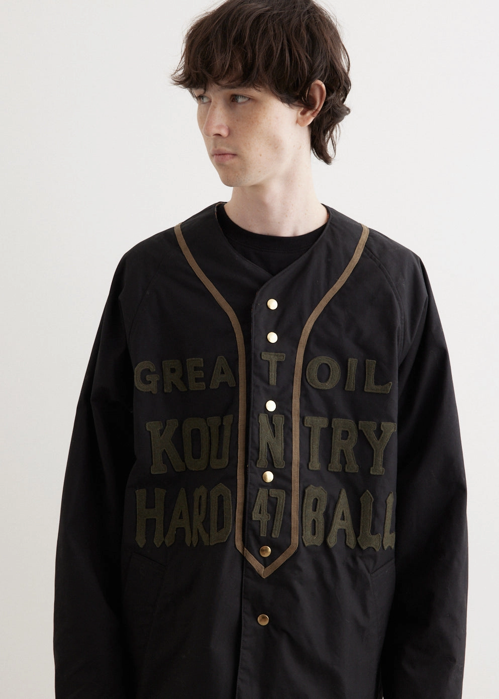 Weather Cotton Oil Coating Baseball Blouson clean design