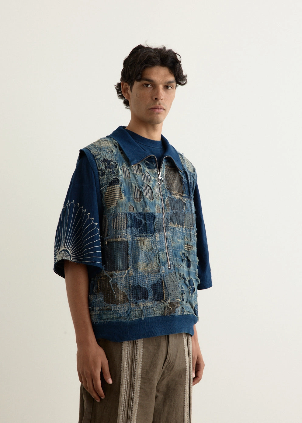 NonRestrictiveCut Heat Retention Lining BORO x IDG SWT Half ZIP Vest