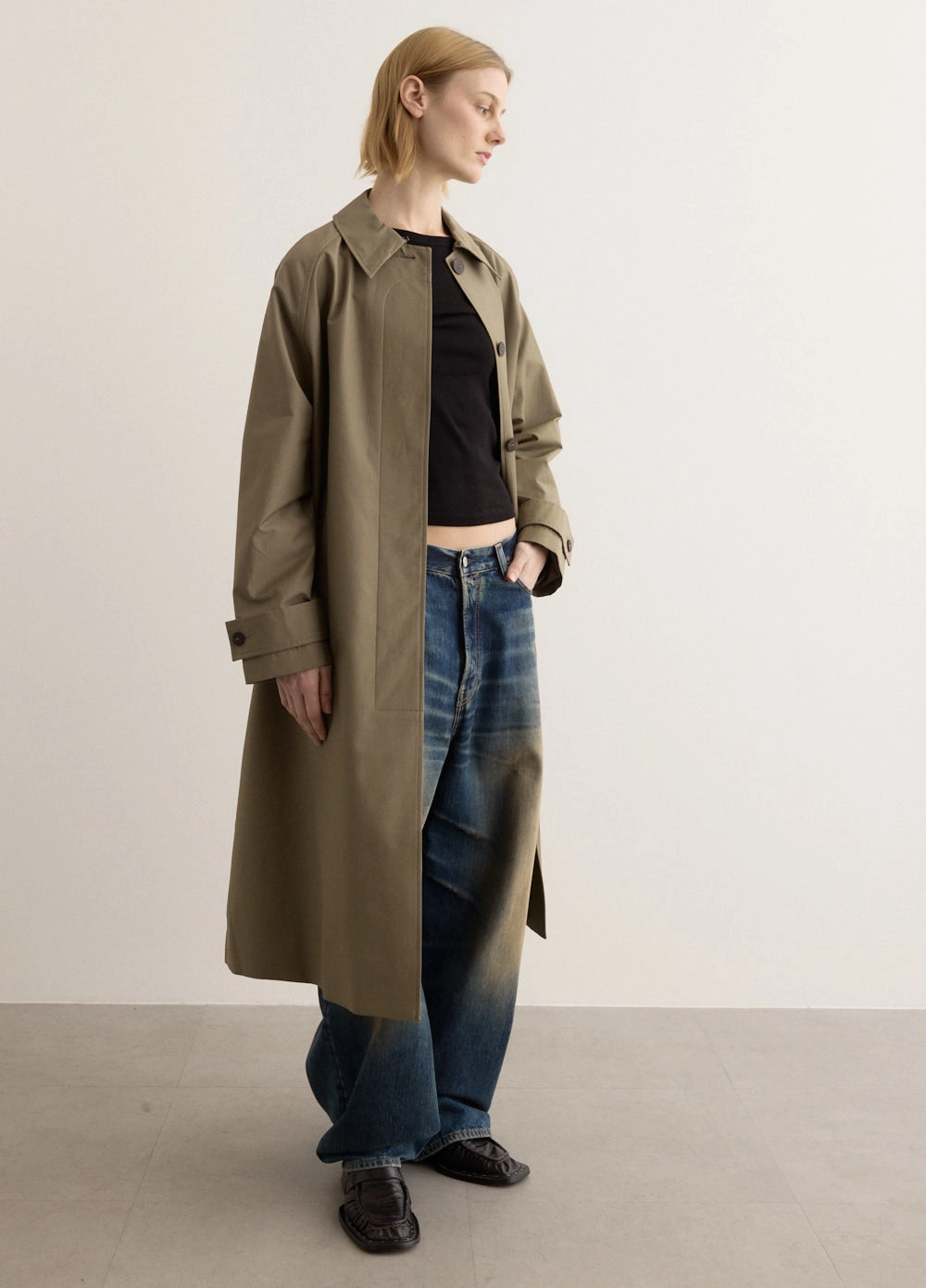 Stretch Weave Fabric Holin Everyday Mac Coat