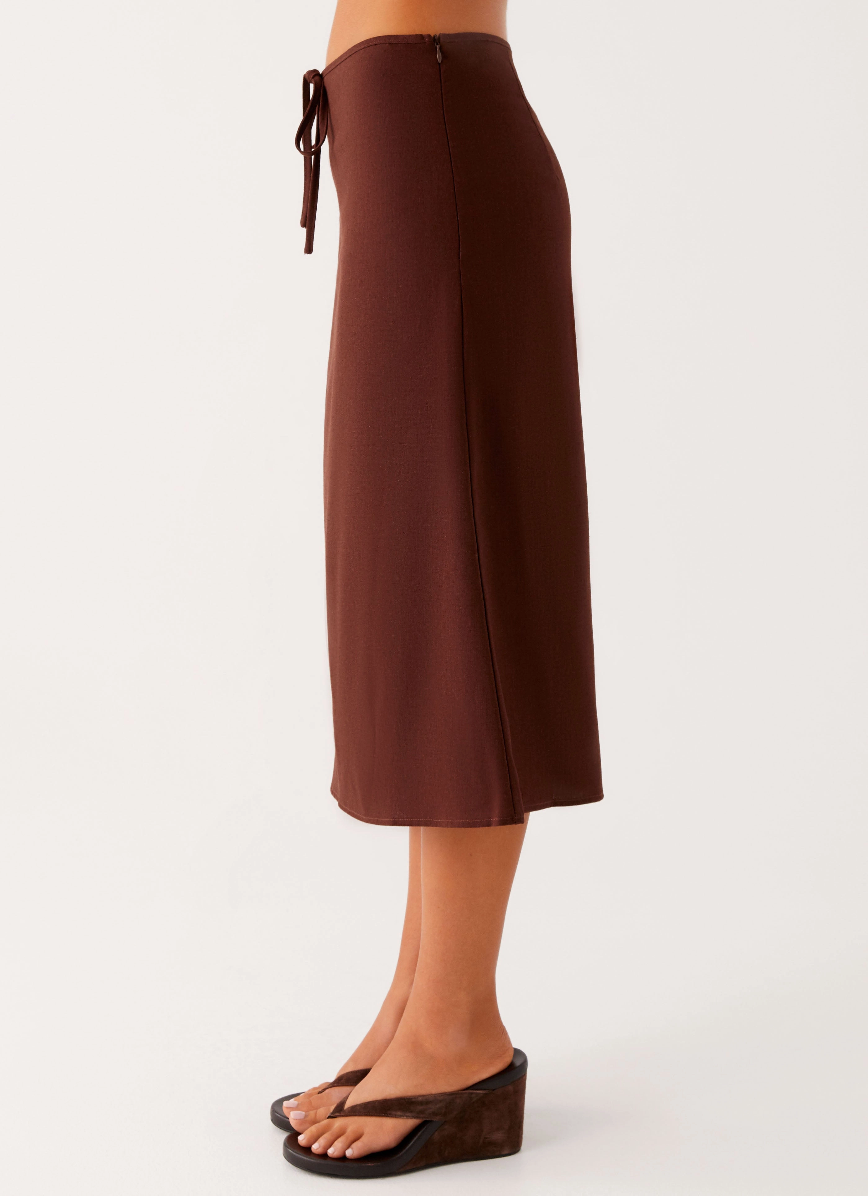 Esther Midi Skirt - Chocolate Hygienic Coating