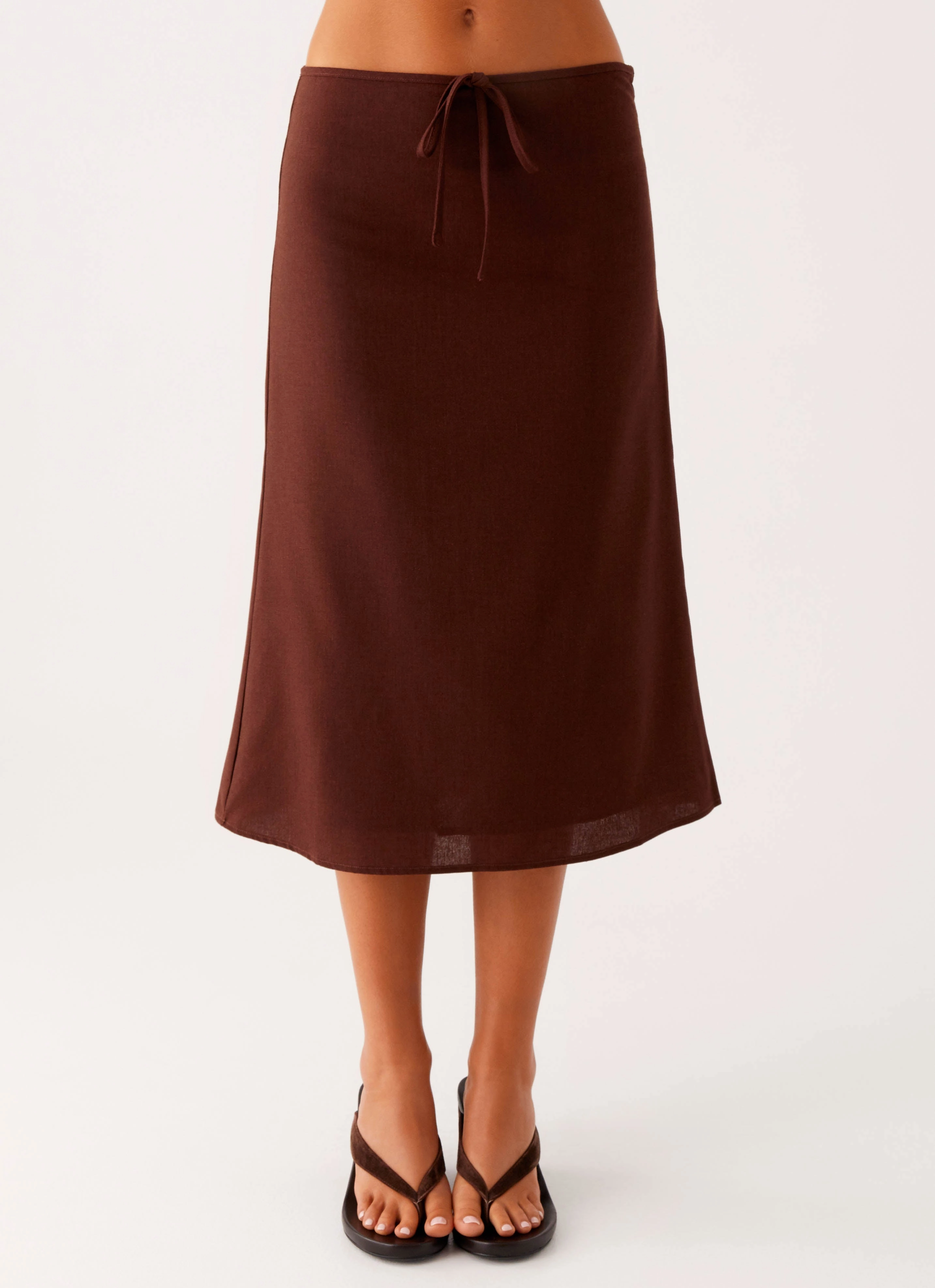 Easy Outfit Neat Look Esther Midi Skirt - Chocolate