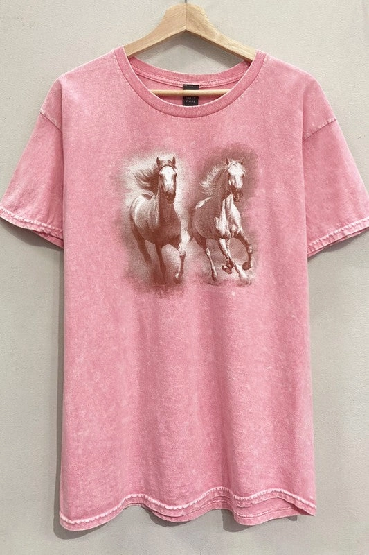 Wild Horses Mineral Tee S-XL Timeless Comfort Wear
