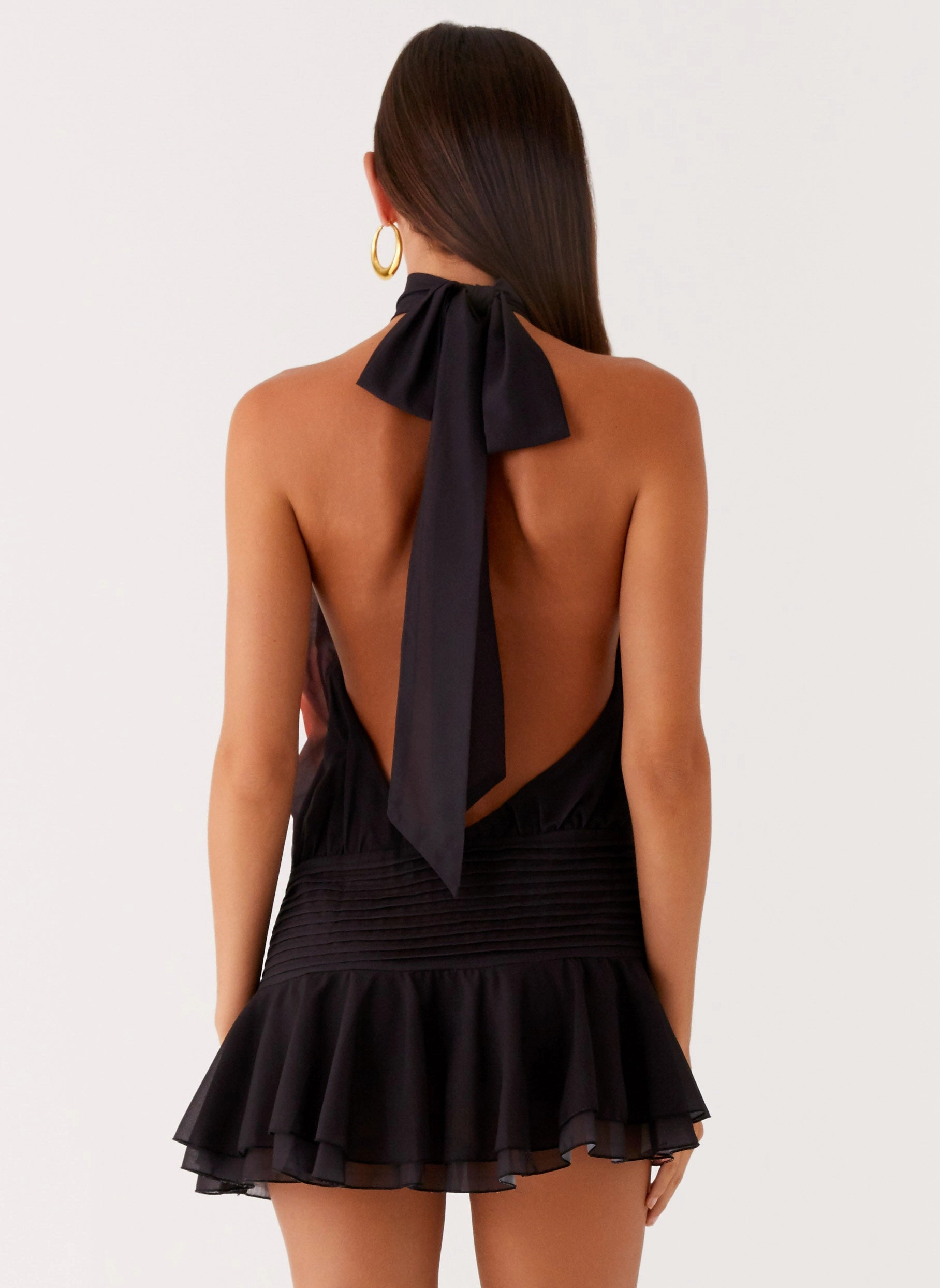 Willow Chiffon Mini Dress - Moody Floral Wrap Glow Air Comfort