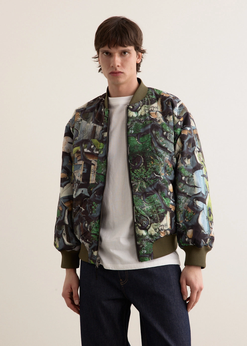 Convertible Sleeves Real Tree Reversible Bomber Jacket