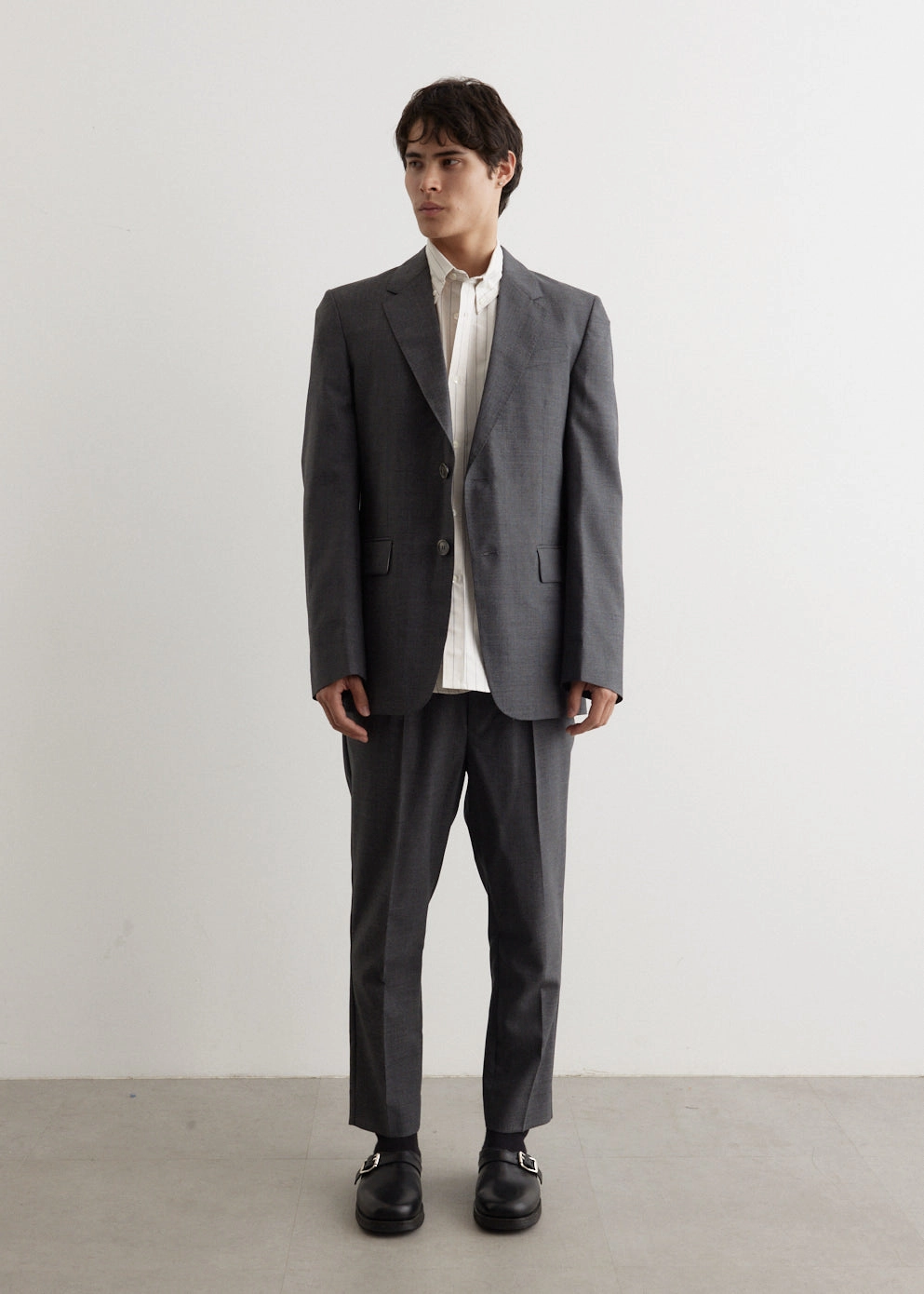 Two Buttons Jacket Flat Lock Stitching