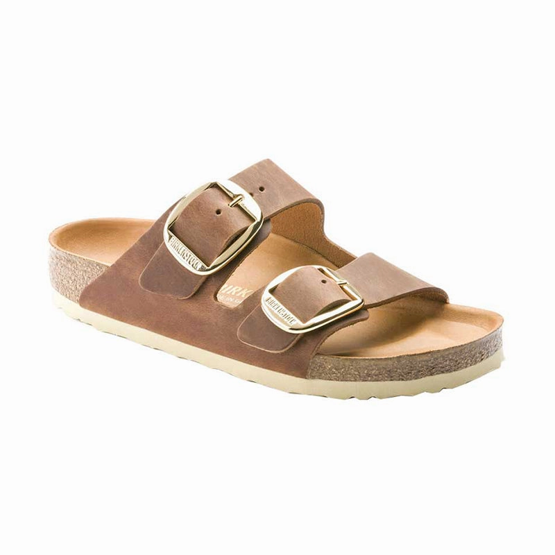Classic Look Women's Arizona Big Buckle (NARROW) Cognac Oiled Leather