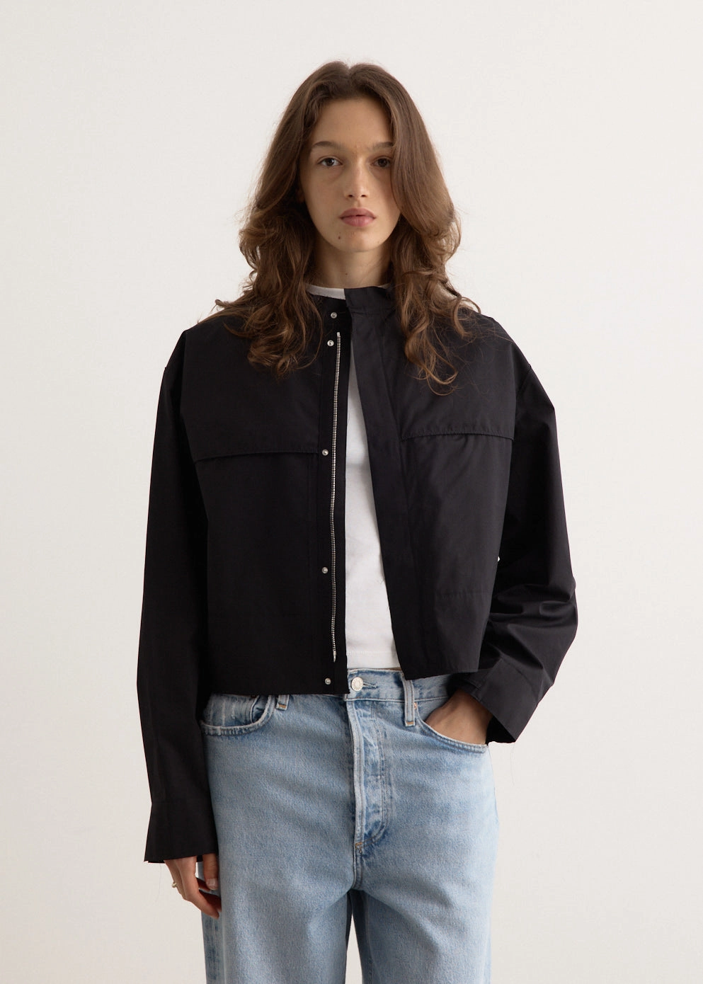 Casual Fit Silhouette Strong Zip Women's ESC Raw Cut Shirt