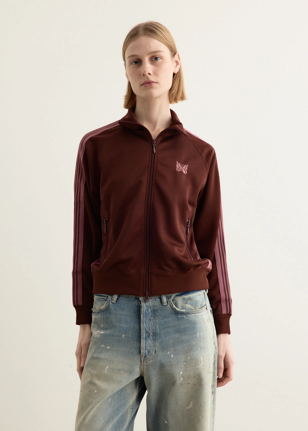 Women's Poly Smooth Track Jacket Foldable Design