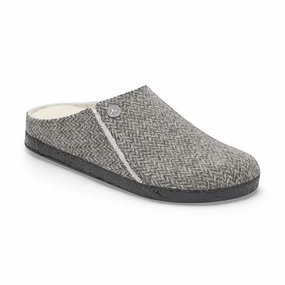 Gentle Lifestyle Slides Comfortable Fit Shoes Women's Zermatt Shearling Narrow Herringbone Gray/Natural Wool