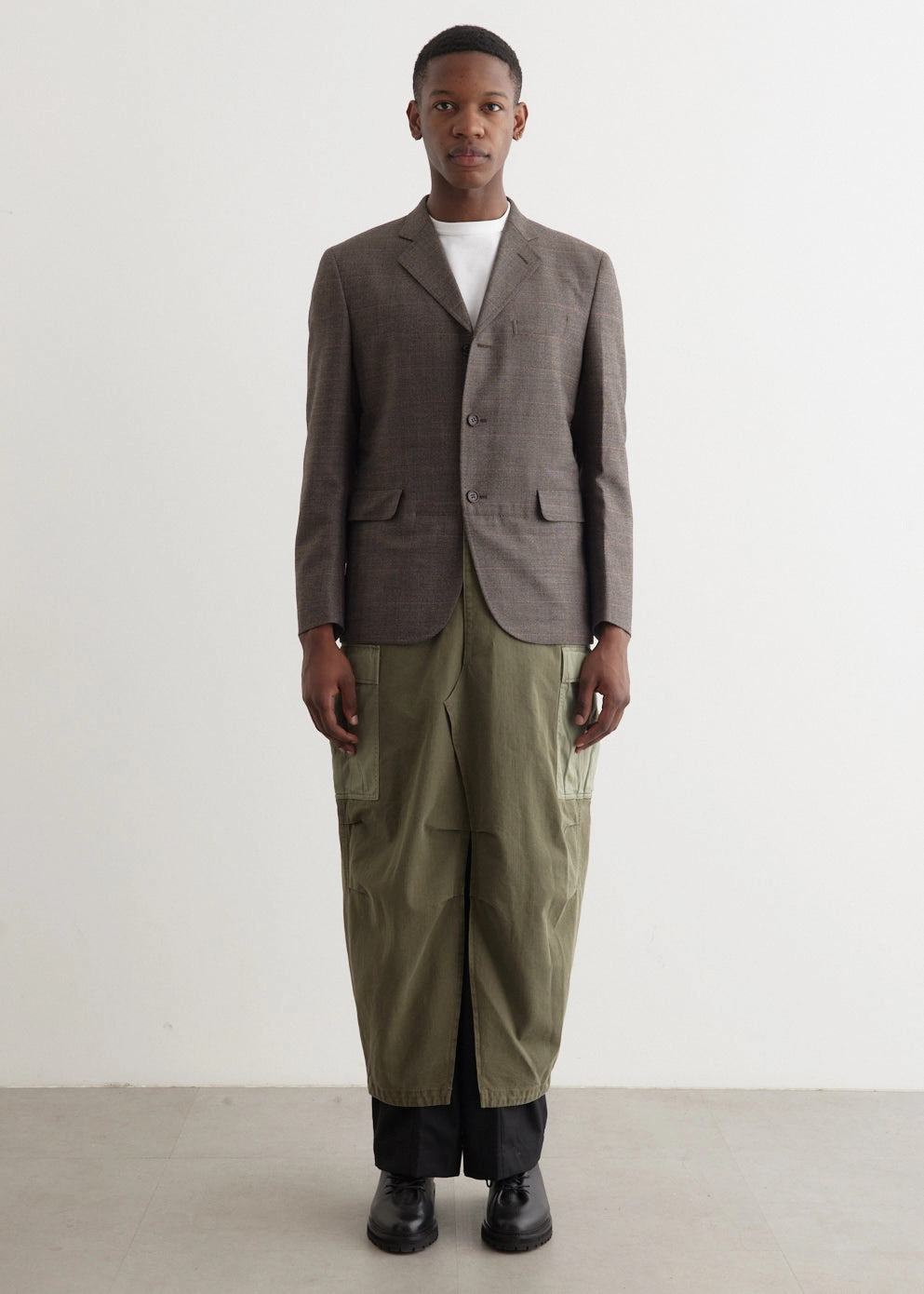 Essential Fit Wool Check x Cargo Pant Tailored Coat