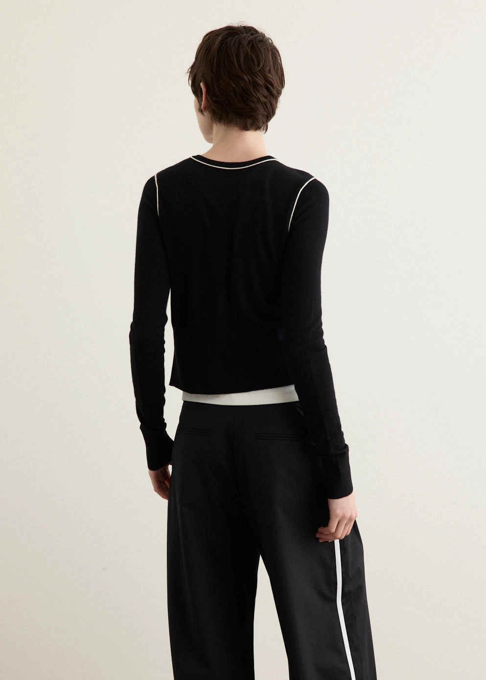 Wool Fine Line Cardigan Evening Wear