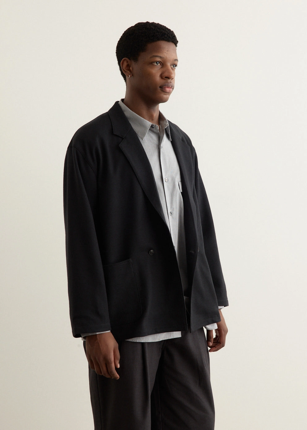 Wool Jersey Jacket New Cut PocketPlacement