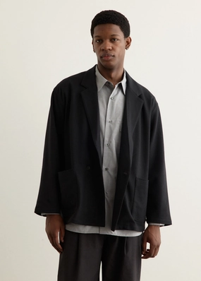 Easy Care Fabric Windproof Hood Wool Jersey Jacket