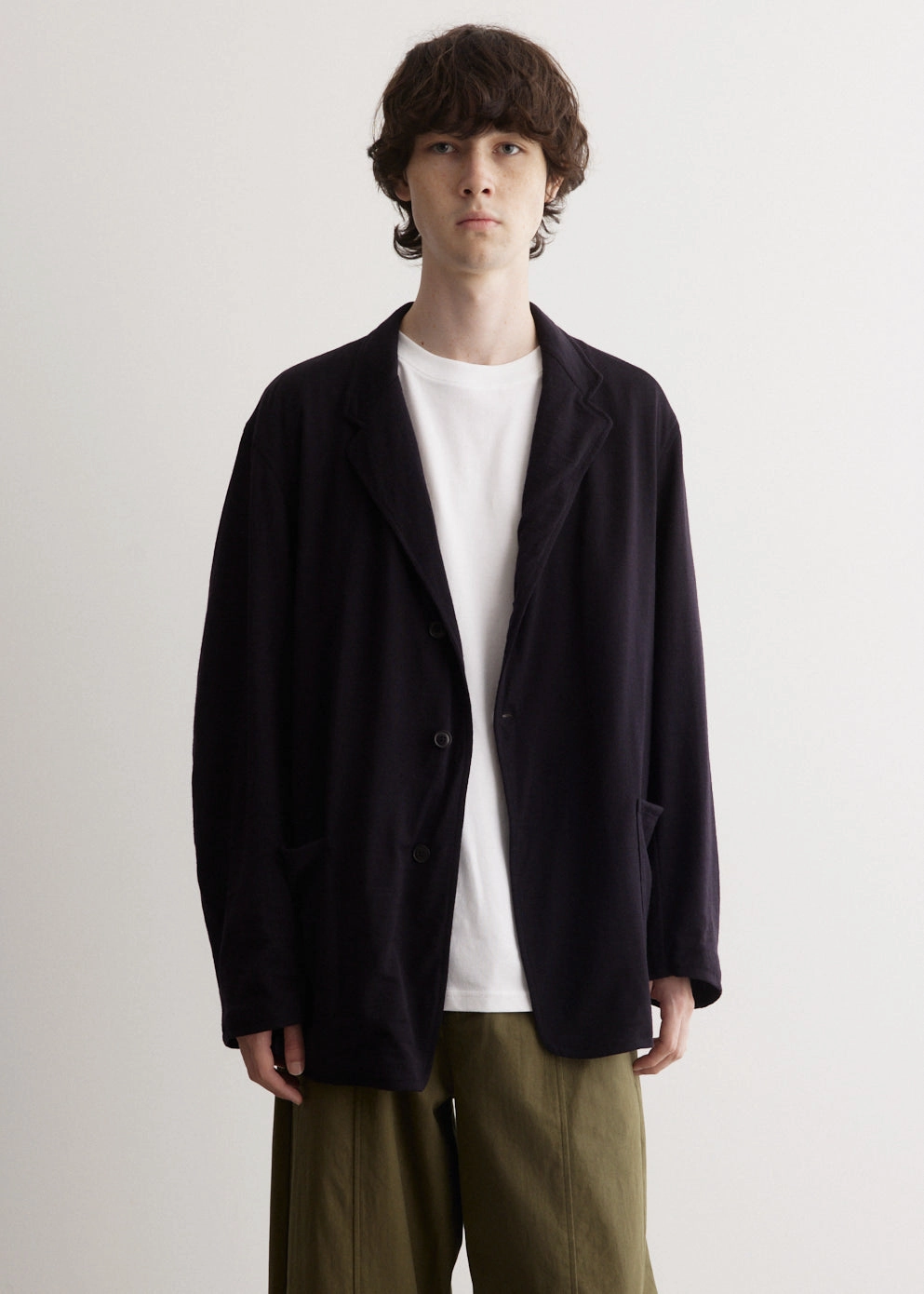 Basic Essential Layer Pastel Shade Wool Knit Jacket