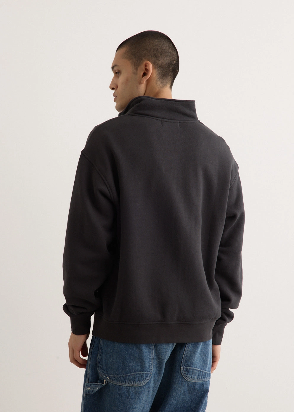 Wordmark Quarter Zip-Up Street Comfort Fit Sleek Layers