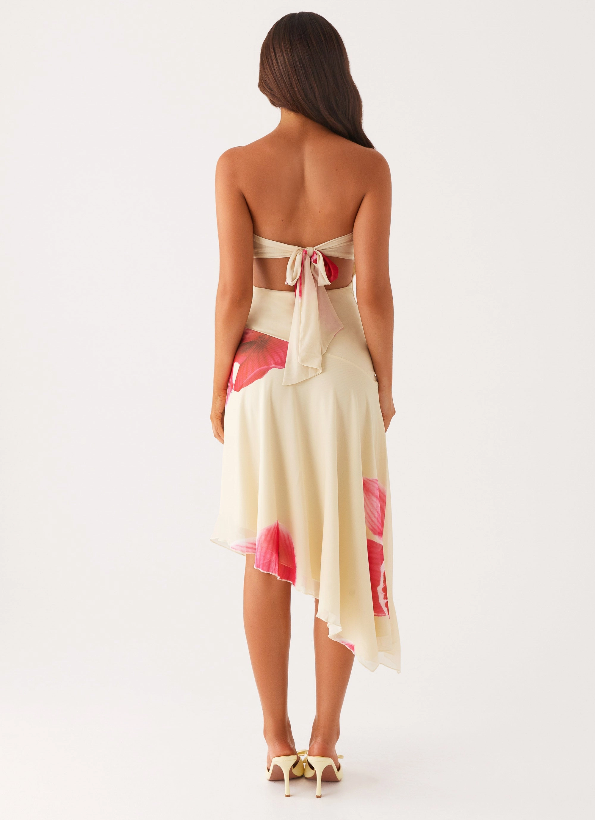 Mariposa Midi Dress - Orchid Yellow cut out Comfortable fit dress for all body types