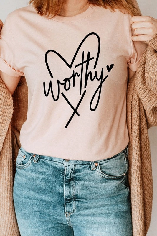 Elegant Worthy Heart Easter Basic Graphic Tee S-XL