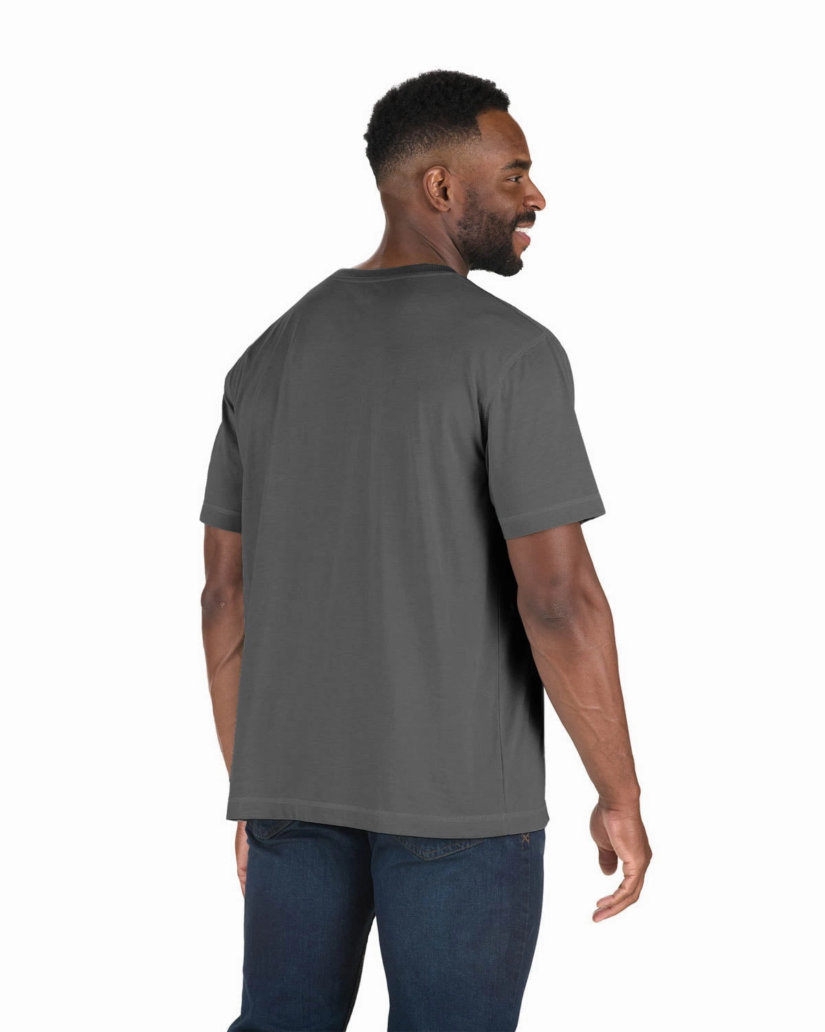 Quick Release Placket Berne Mens Slate Cotton Blend Light Performance Tee S/S
