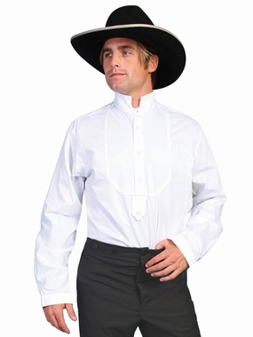 Festival Fashion Scully RangeWear Mens White 100% Cotton Victorian L/S Pullover Western Shirt